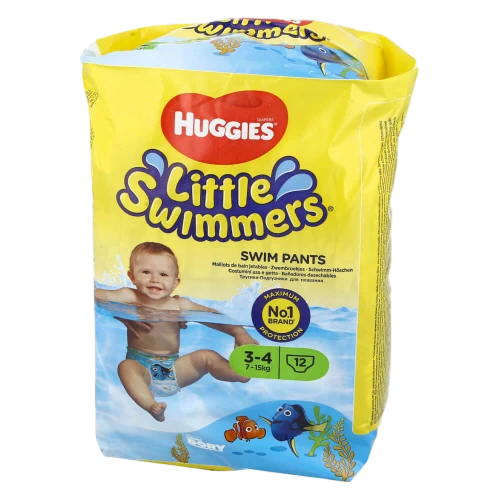 חיתולי שחייה Huggies Little Swimmers למשקל 7–15 ק״ג, 12 יחידות