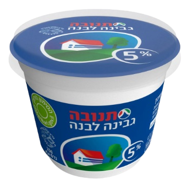 גבינה לבנה תנובה 5% שומן 250 גרם