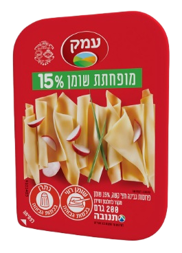 גבינה צהובה עמק 15% שומן 200 גרם