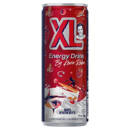 משקה אנרגיה XL בטעם פירות אדומים, 250 מ״ל