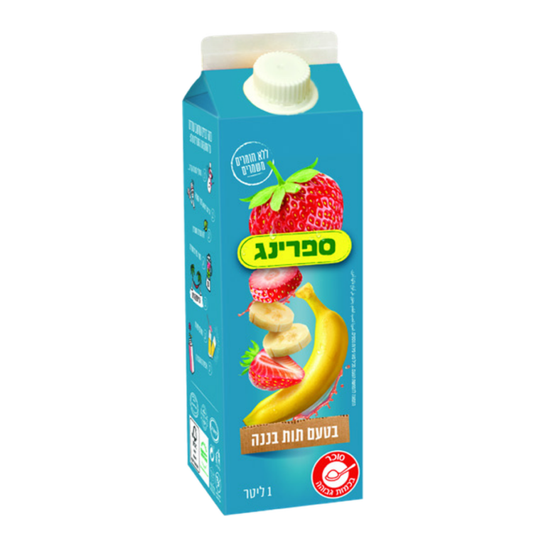 ספרינג-תות בננה 1 ליטר קרטון