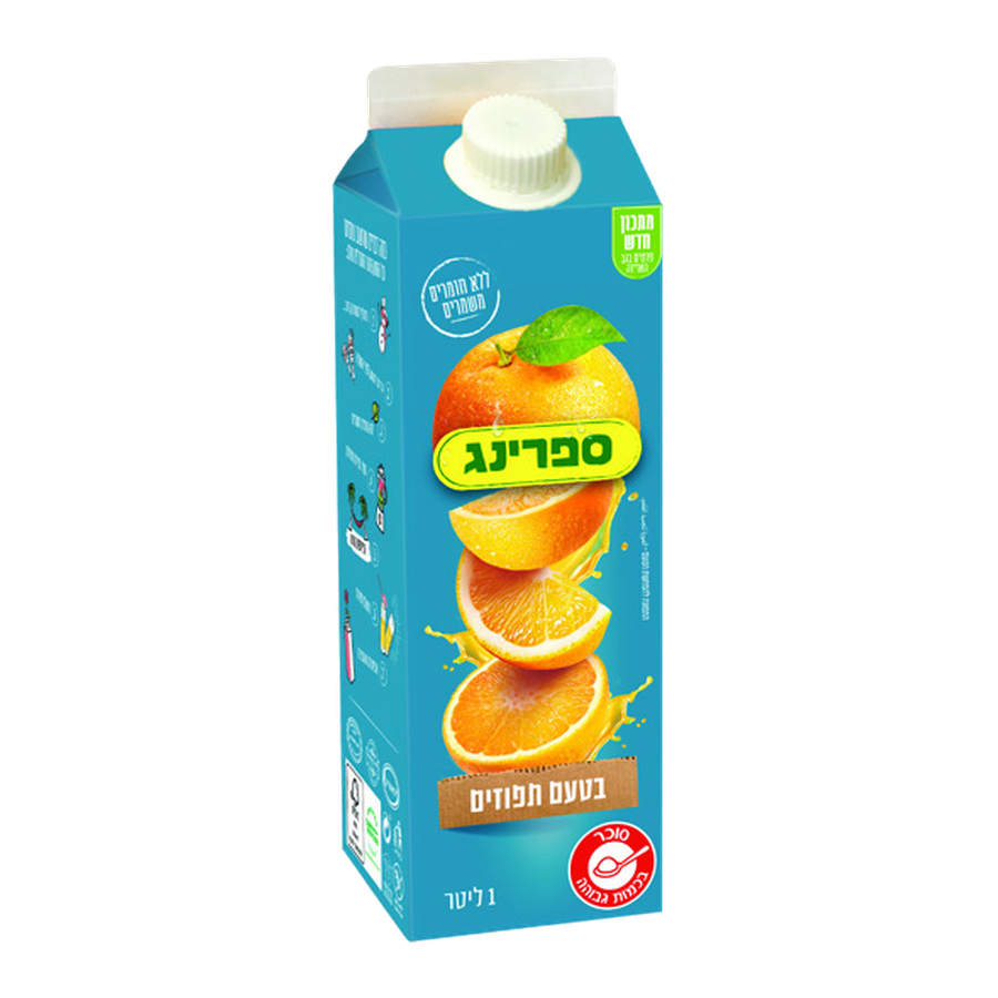 ספרינג-תפוזים 1 ליטר קרטון