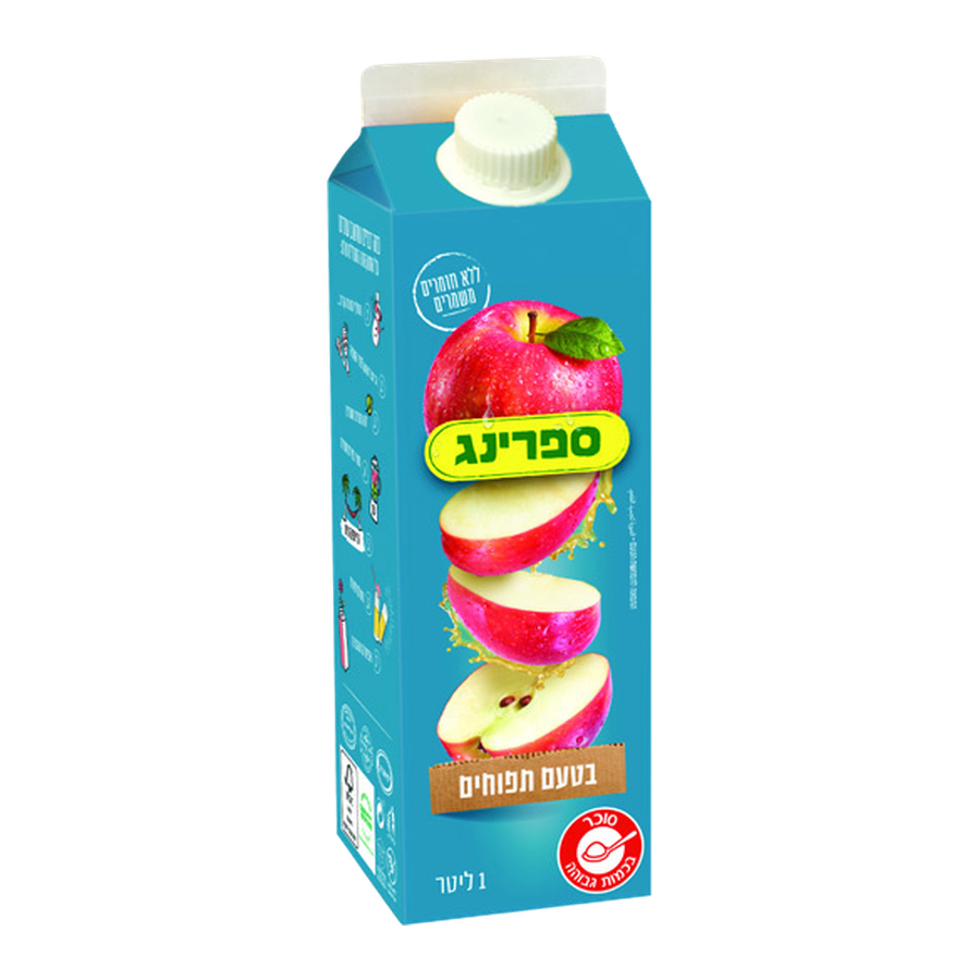 ספרינג-תפוחים 1 ליטר קרטון