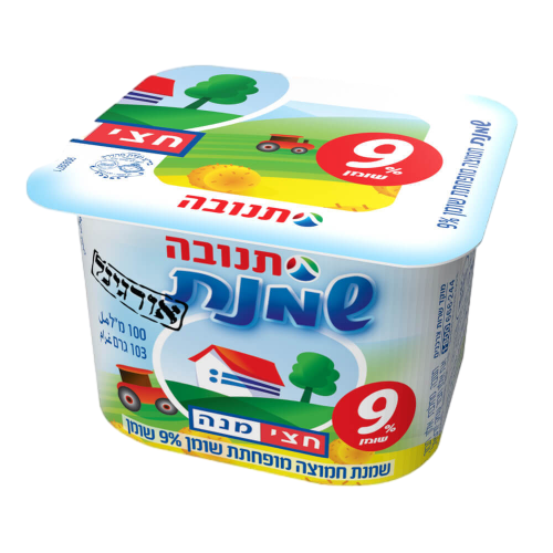 שמנת תנובה 9% חצי מנה גביע 100 מ"ל