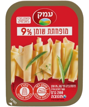 גבינה צהובה עמק לייט 9% 200 גרם