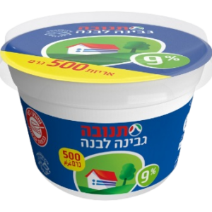 גבינה לבנה תנובה 9% שומן 500 גרם