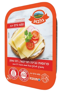 גבינה צהובה גלבוע 22% שומן 400 גרם