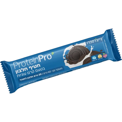 חטיף חלבון Protein PRO טבעוני בטעם קרם עוגיות, 60 גרם