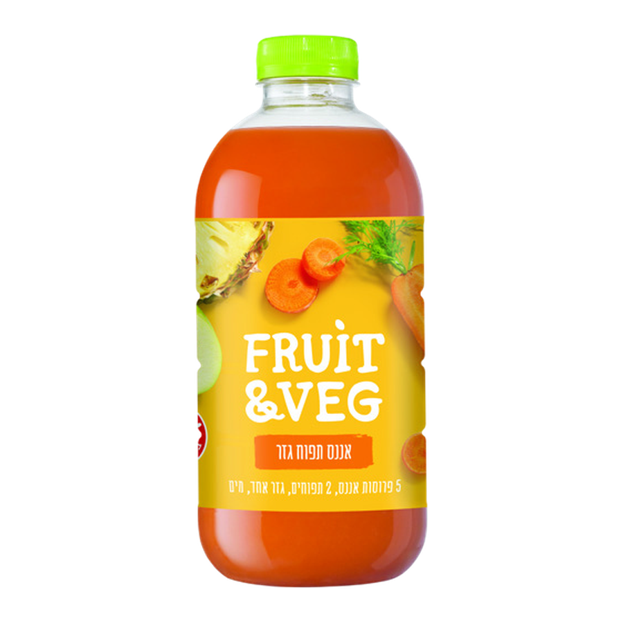 משקה F&V בטעם אננס, תפוח וגזר