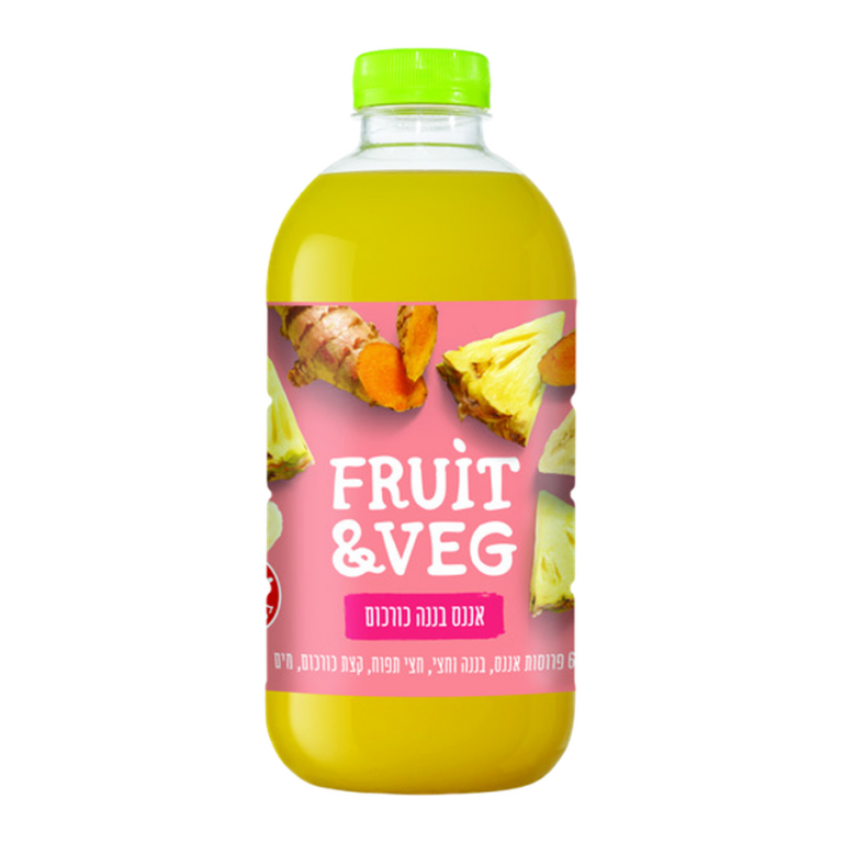 משקה F&V בטעם אננס, בננה וכורכום
