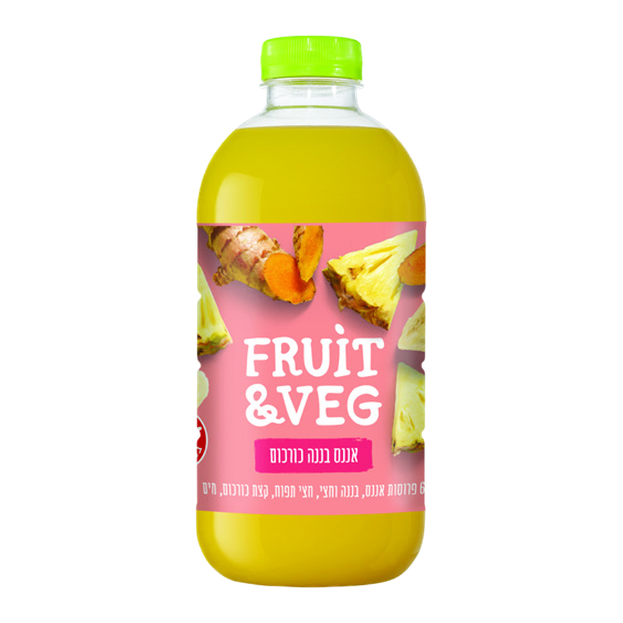 משקה F&V בטעם אננס, בננה וכורכום