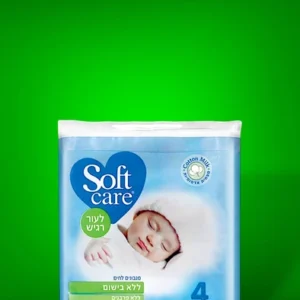 מגבונים לחים Soft Care לעור רגיש ללא בישום, מארז רביעייה