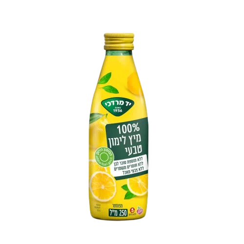 מיץ לימון טבעי 100% יד מרדכי, 250 מ״ל