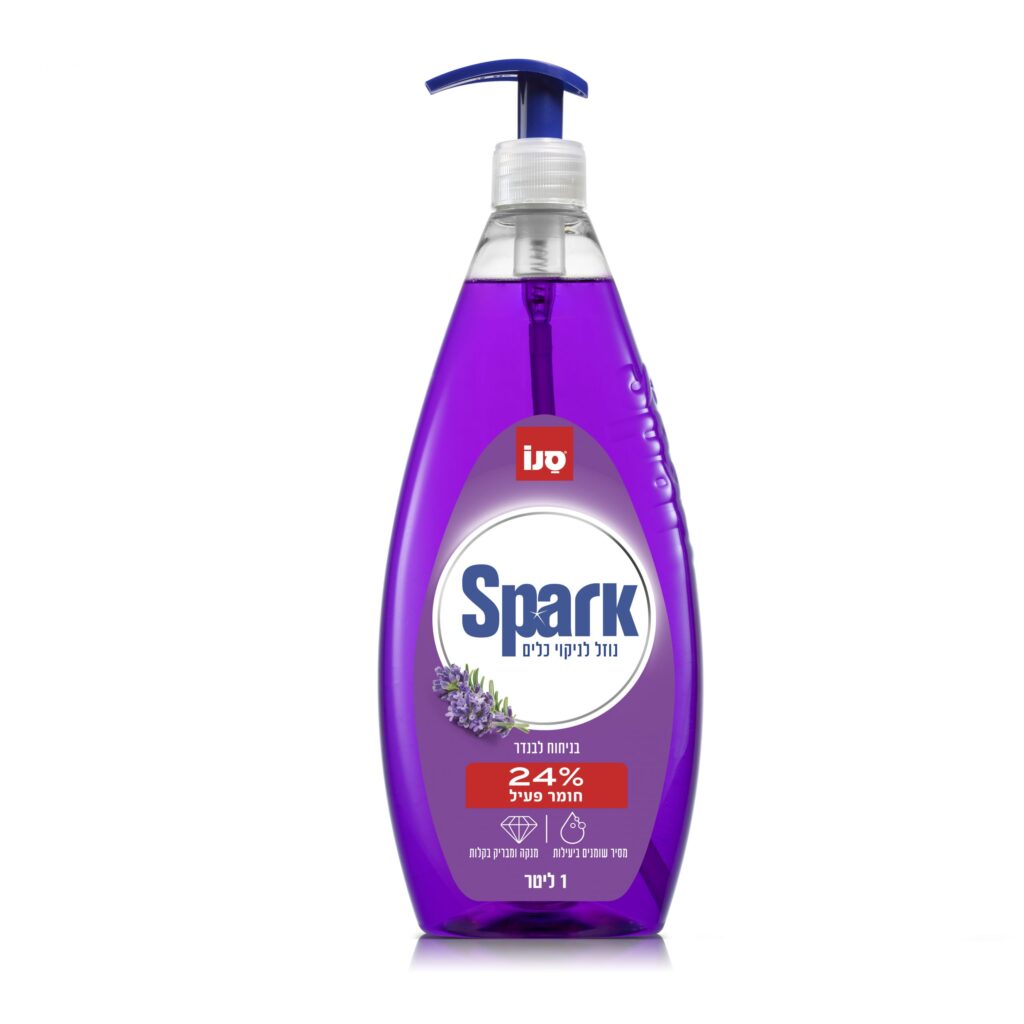 נוזל כלים SPARK לבנדר + משאבה - 1 ליטר