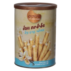 גליליות וופל 400 גרם במילוי קרם וניל