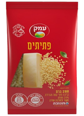 גבינה צהובה מגורדת עמק 28% שומן 200 גרם