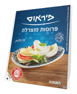 מוצרלה פרוסות 22% שומן 150 גרם