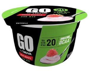מעדן סויה GO בטעם תות, 20 גרם חלבון, 200 גרם