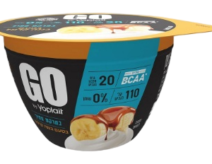 יוגורט חלבון GO סמיך בטעם בננה וקרמל, 200 גרם