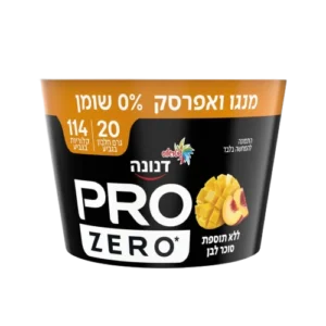 יוגורט דנונה PRO בטעם מנגו ואפרסק, ללא סוכר, 20 גרם חלבון, 200 גרם