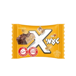 חטיף שוקולד טעמיקס במילוי קרם קרמל מלוח עם פופקורן ומיני קורנפלקס, 36 גרם