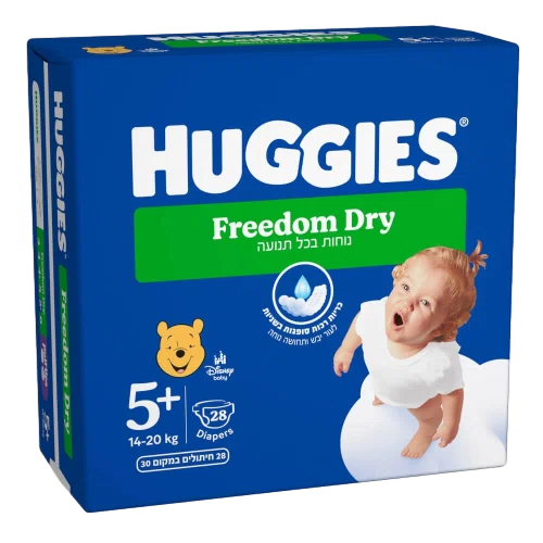 חיתולי HUGGIES Freedom Dry שלב 5+, ‏30 יחידות