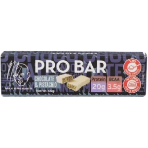 חטיף חלבון מקס ברנר PRO BAR בטעם שוקולד לבן ופיסטוק, 60 גרם