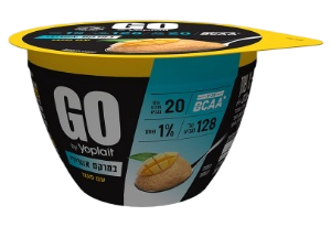 יוגורט חלבון GO אוורירי בטעם מנגו, 20 גרם חלבון, 1% שומן