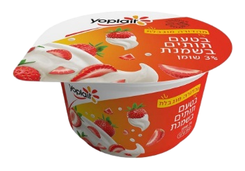 יוגורט יופלה תותים בשמנת 3% 150 גרם
