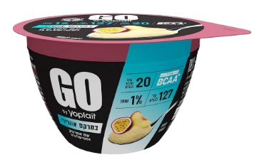 יוגורט חלבון GO אוורירי בטעם אפרסק ופסיפלורה