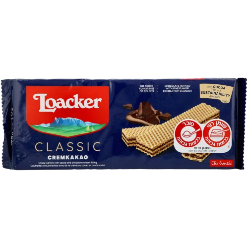 וופל Loacker בטעם קקאו, 175 גרם