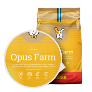 Husse Opus Farm מזון יבש ללא דגנים לכלבים בוגרים, עוף ותפוח אדמה